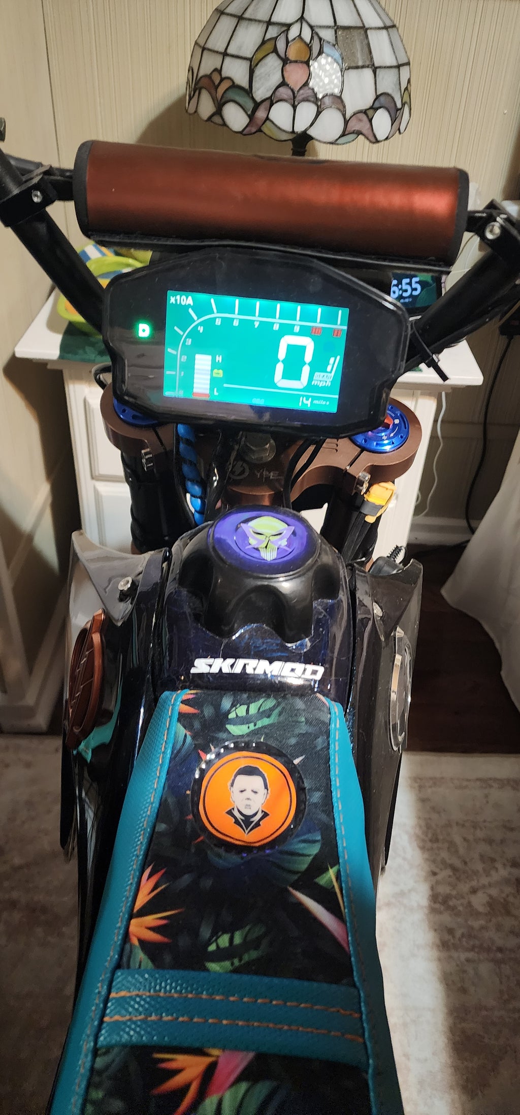 Mx650 qs165 5k 72v 28ah Carlsbad CNC blue. Copper frame Cosmic candy apple blue wrap