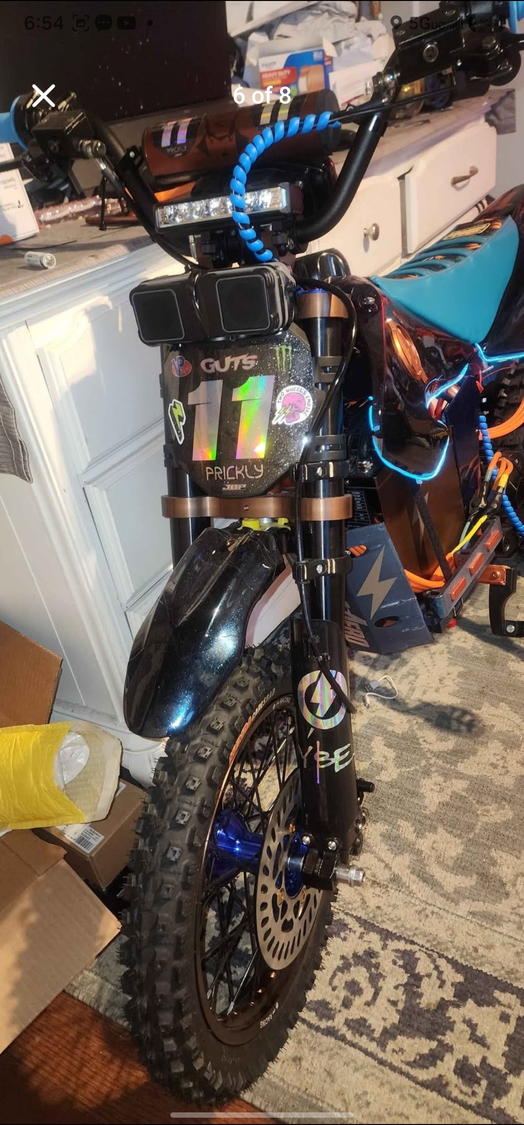 Mx650 qs165 5k 72v 28ah Carlsbad CNC blue. Copper frame Cosmic candy apple blue wrap