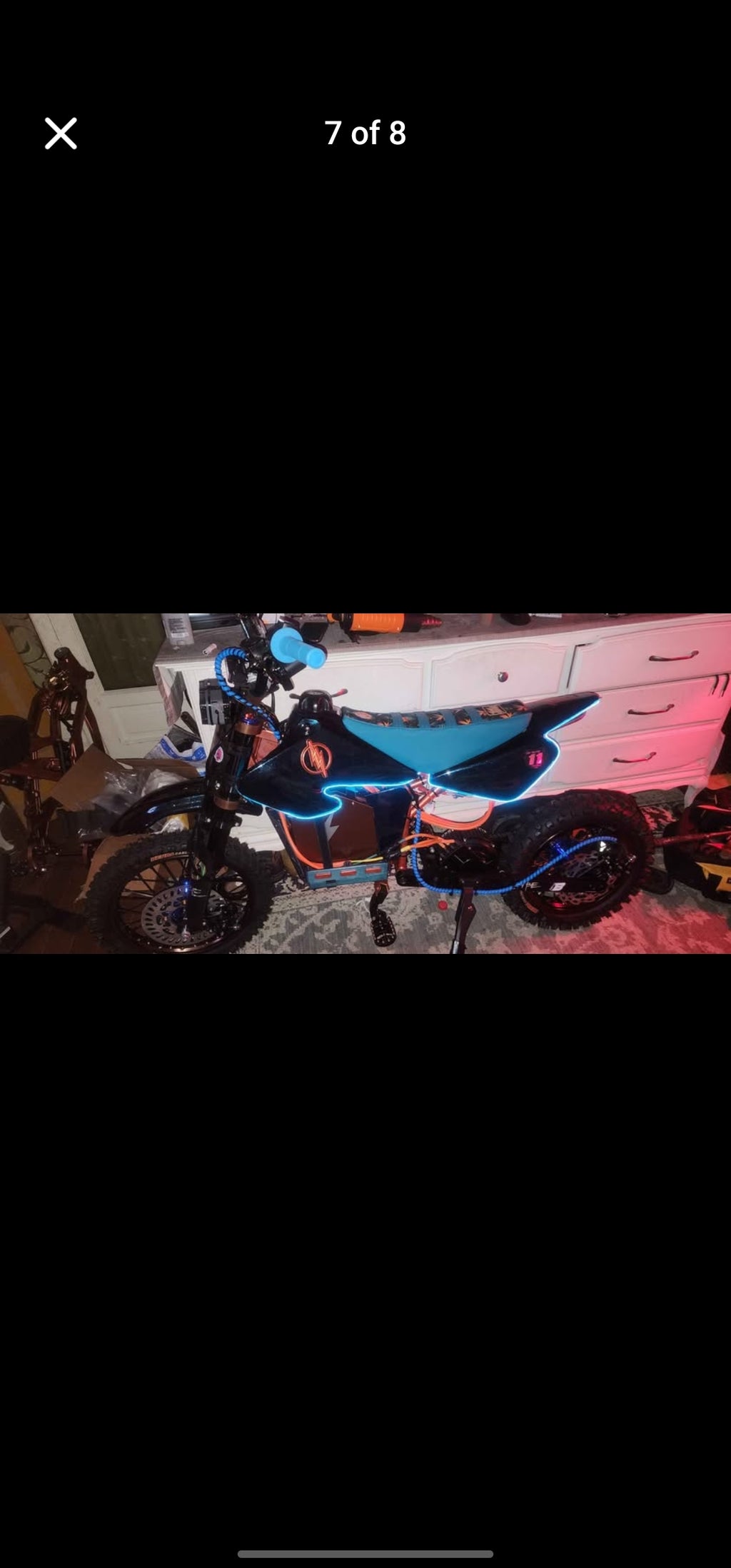 Mx650 qs165 5k 72v 28ah Carlsbad CNC blue. Copper frame Cosmic candy apple blue wrap