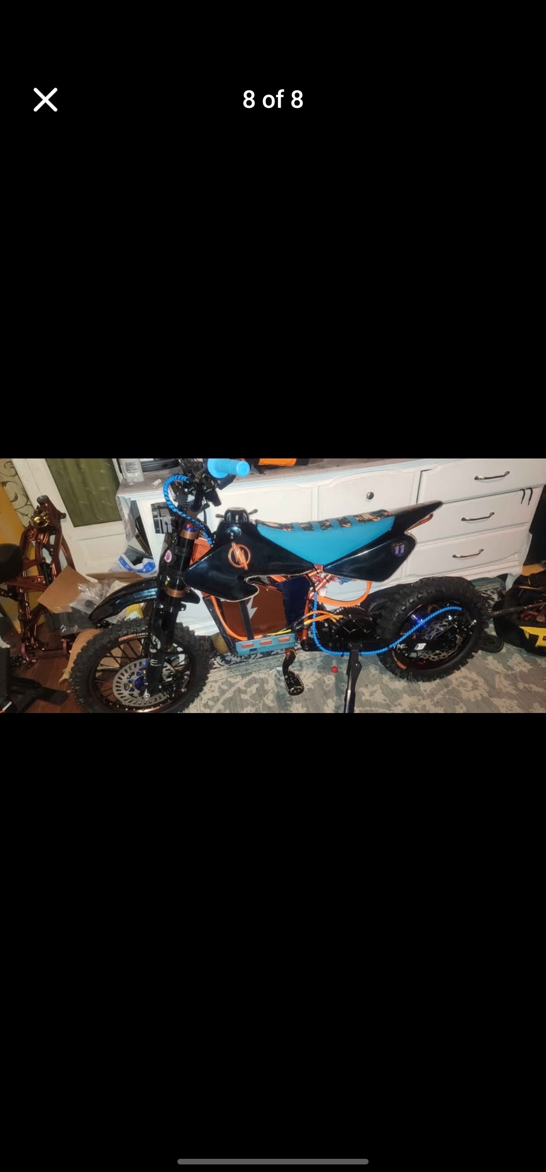 Mx650 qs165 5k 72v 28ah Carlsbad CNC blue. Copper frame Cosmic candy apple blue wrap